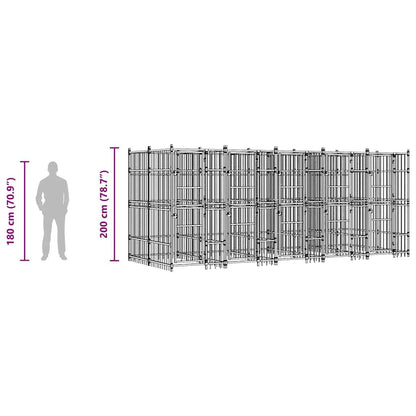 Outdoor Dog Kennel Steel 99.2 ft² image 12