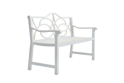 Outdoor Garden Patio Bench,Iron Metal Steel Frame Park Bench with Backrest and Armrest, Slatted Seat for Park, Yard & Po image 6