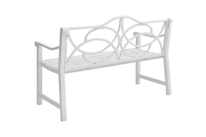 Outdoor Garden Patio Bench,Iron Metal Steel Frame Park Bench with Backrest and Armrest, Slatted Seat for Park, Yard & Po image 5