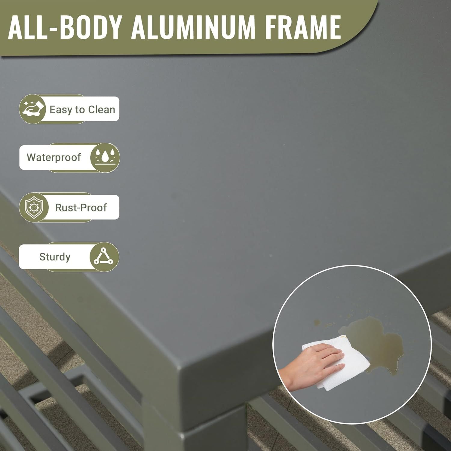 Aluminum outdoor prep table with storage rack and leveler feet