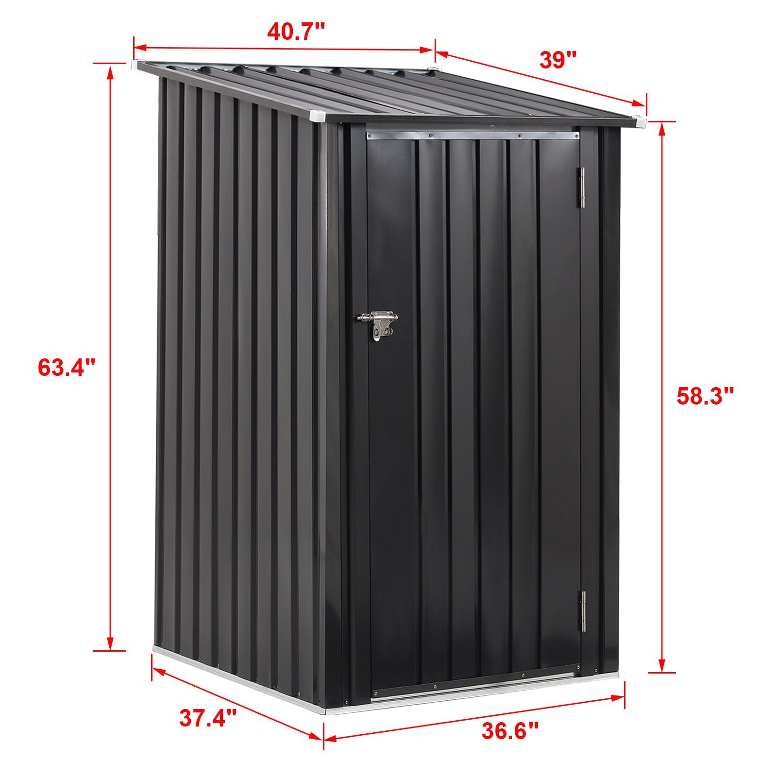 Outdoor Storage Shed, 3 x 3 FT Metal Steel Garden Shed with Single Lockable Door, Small Shed Outdoor Steel Utility Tool  image 17