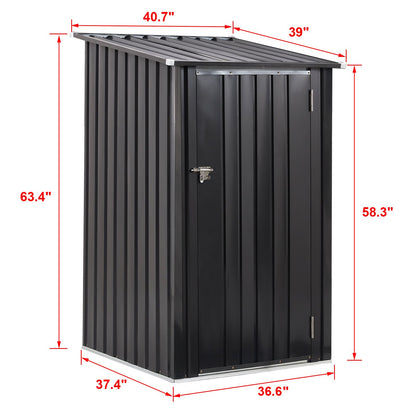 Outdoor Storage Shed, 3 x 3 FT Metal Steel Garden Shed with Single Lockable Door, Small Shed Outdoor Steel Utility Tool  image 17