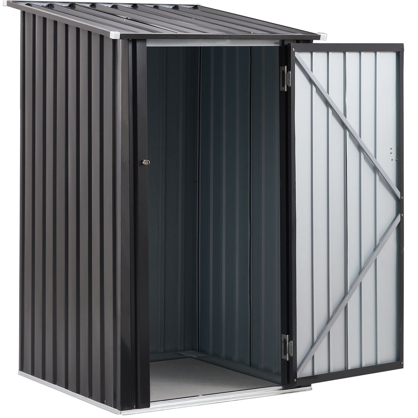 Outdoor Storage Shed, 3 x 3 FT Metal Steel Garden Shed with Single Lockable Door, Small Shed Outdoor Steel Utility Tool  image 3