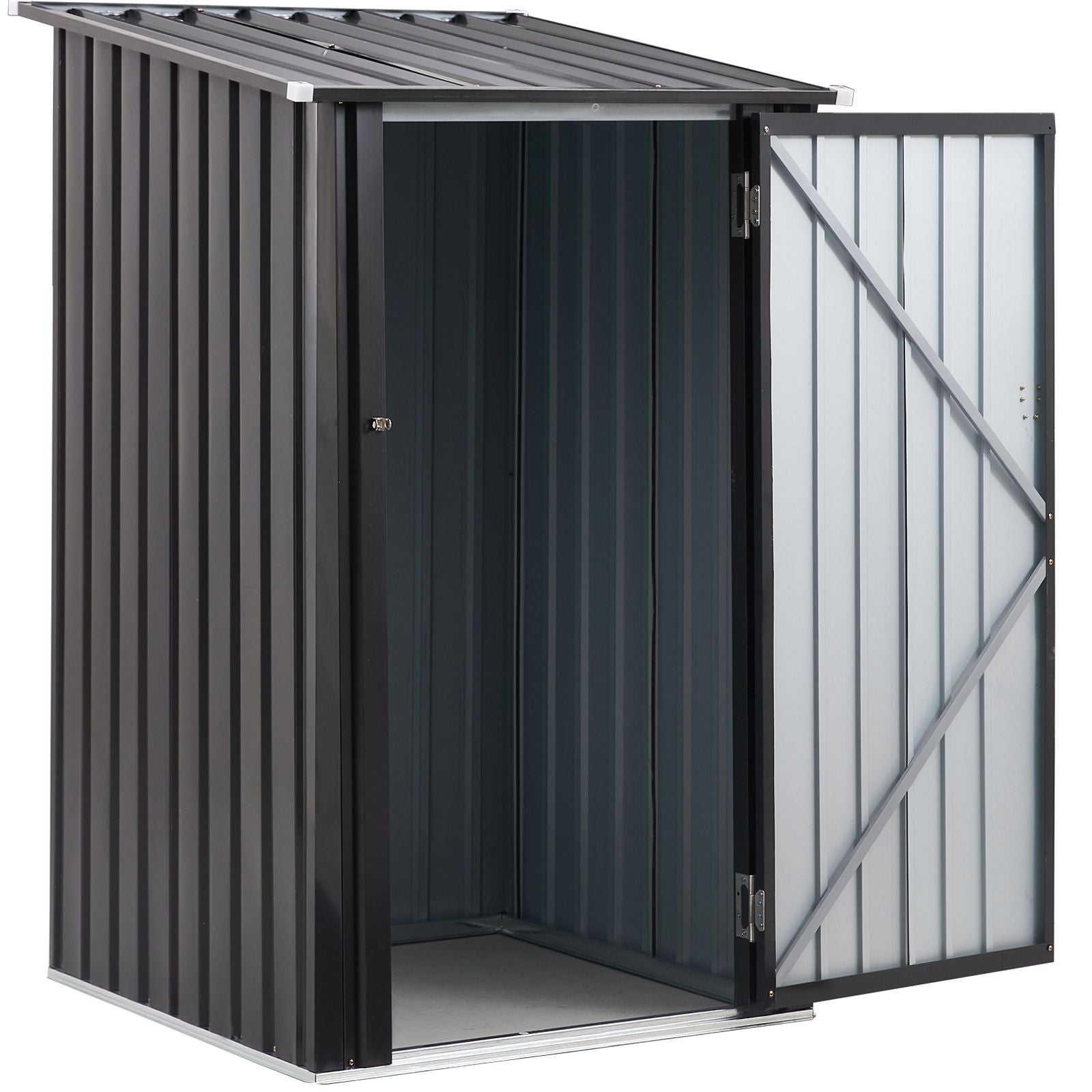 Outdoor Storage Shed, 3 x 3 FT Metal Steel Garden Shed with Single Lockable Door, Small Shed Outdoor Steel Utility Tool  image 3