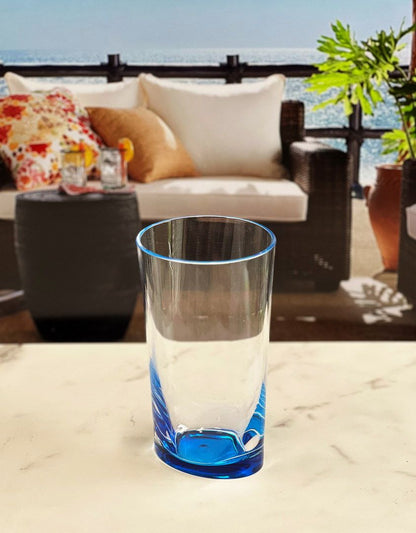 Oval Halo Acrylic Glasses Drinking Set of 4 Hi Ball (15oz), Plastic Drinking Glasses, BPA Free Cocktail Glasses, Drinkwa image 3