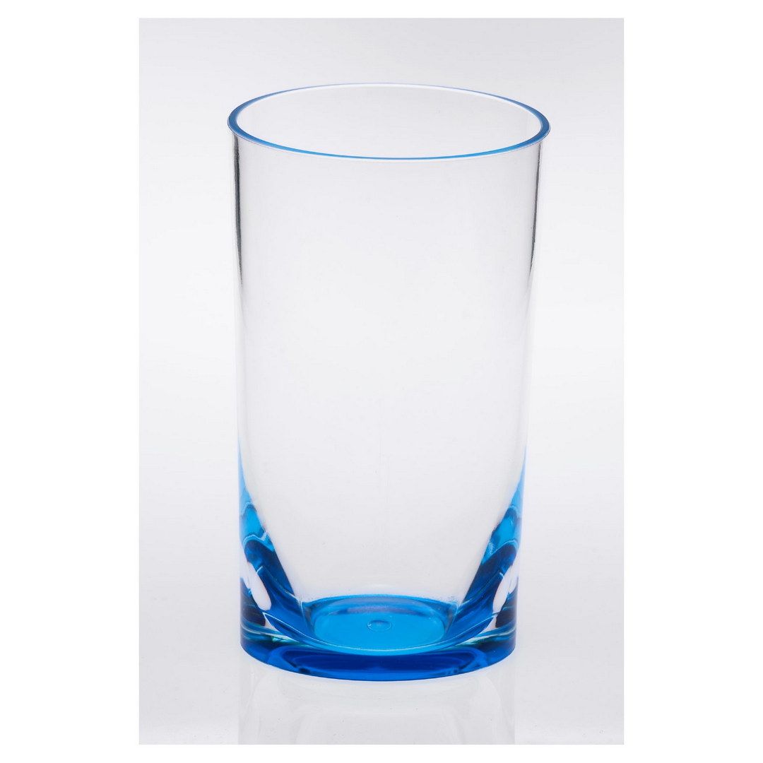 Oval Halo Acrylic Glasses Drinking Set of 4 Hi Ball (15oz), Plastic Drinking Glasses, BPA Free Cocktail Glasses, Drinkwa image 1