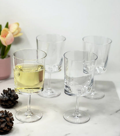Oval Halo Plastic Wine Glasses Set of 4 (12oz), BPA Free Tritan Wine Glass Set, Unbreakable Red Wine Glasses, White Wine image 1