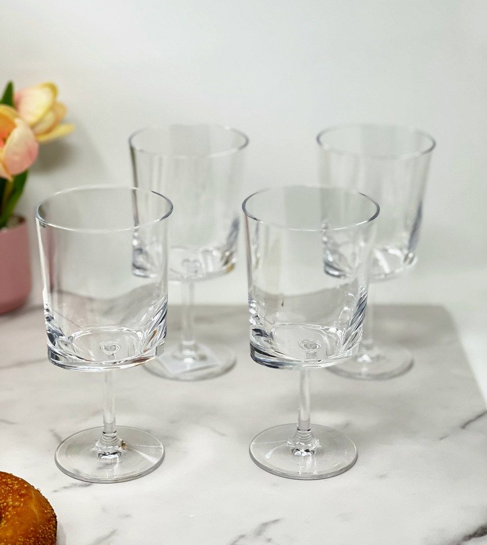 Oval Halo Plastic Wine Glasses Set of 4 (12oz), BPA Free Tritan Wine Glass Set, Unbreakable Red Wine Glasses, White Wine image 2