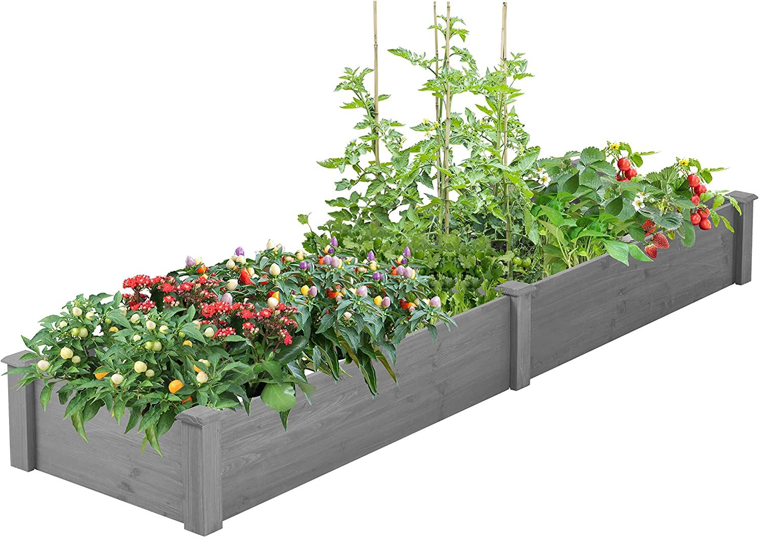 Over Ground Raised Garden Bed 96x28x10'', Large Long Planter Box for Outdoor, Tool-Free Assembly image 1