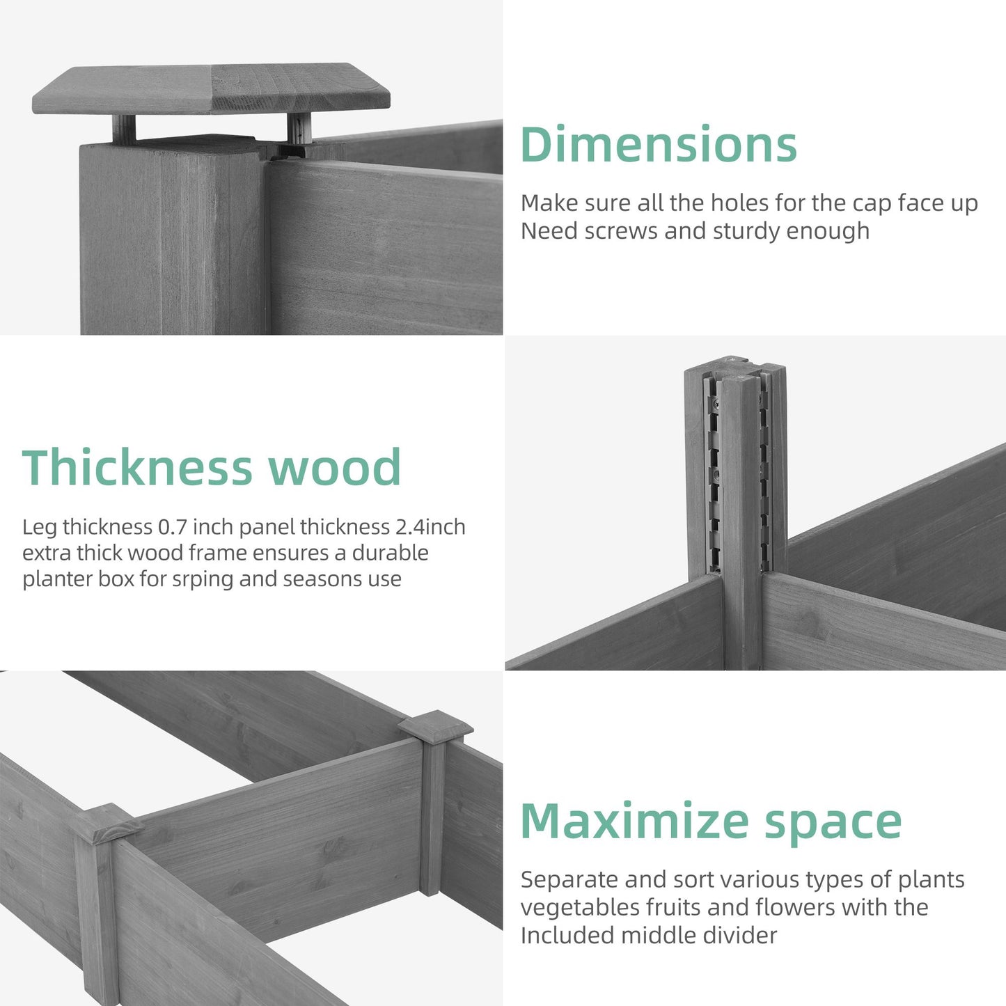 Over Ground Raised Garden Bed 96x28x10'', Large Long Planter Box for Outdoor, Tool-Free Assembly image 3