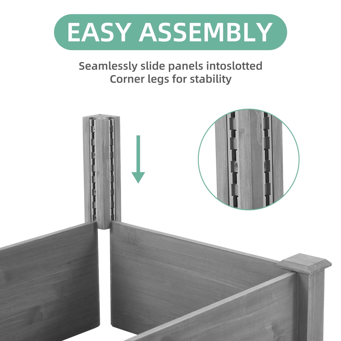 Over Ground Raised Garden Bed 96x28x10'', Large Long Planter Box for Outdoor, Tool-Free Assembly image 5