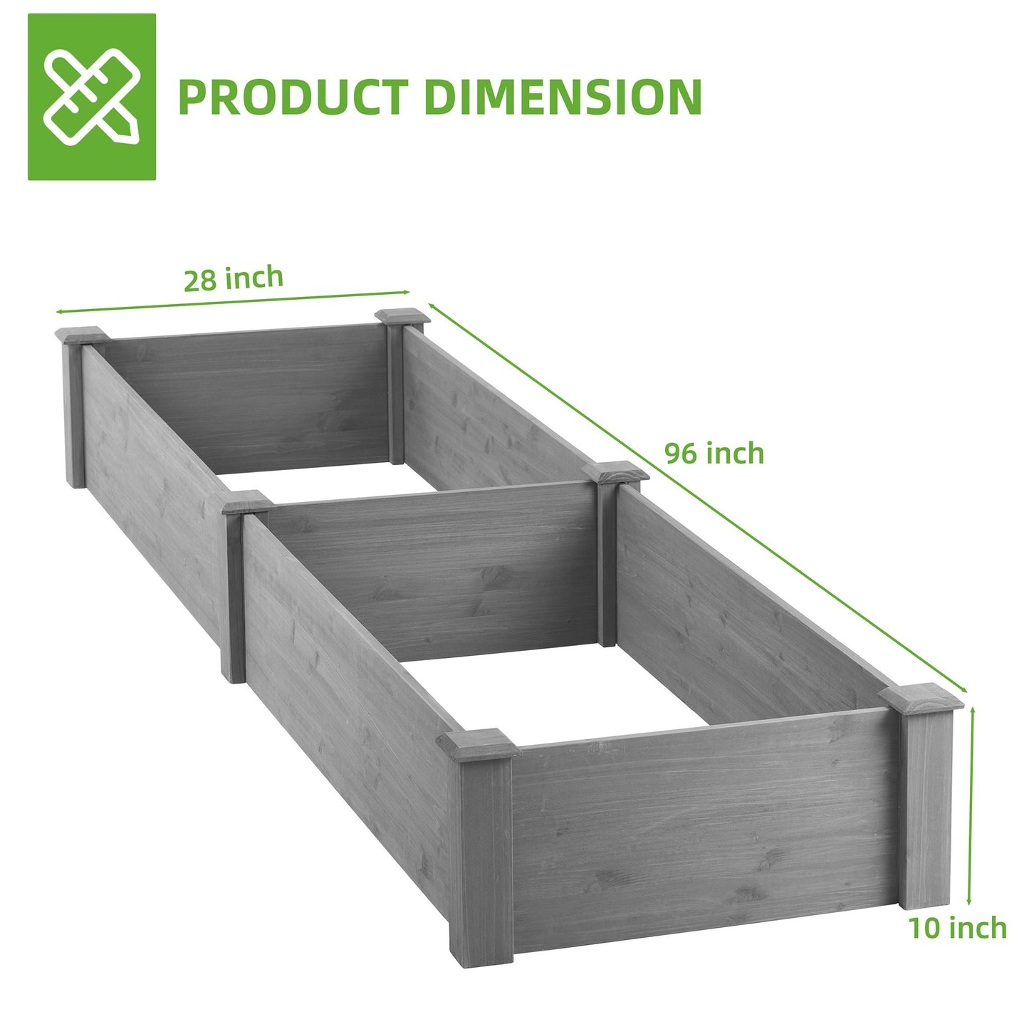 Over Ground Raised Garden Bed 96x28x10'', Large Long Planter Box for Outdoor, Tool-Free Assembly image 12