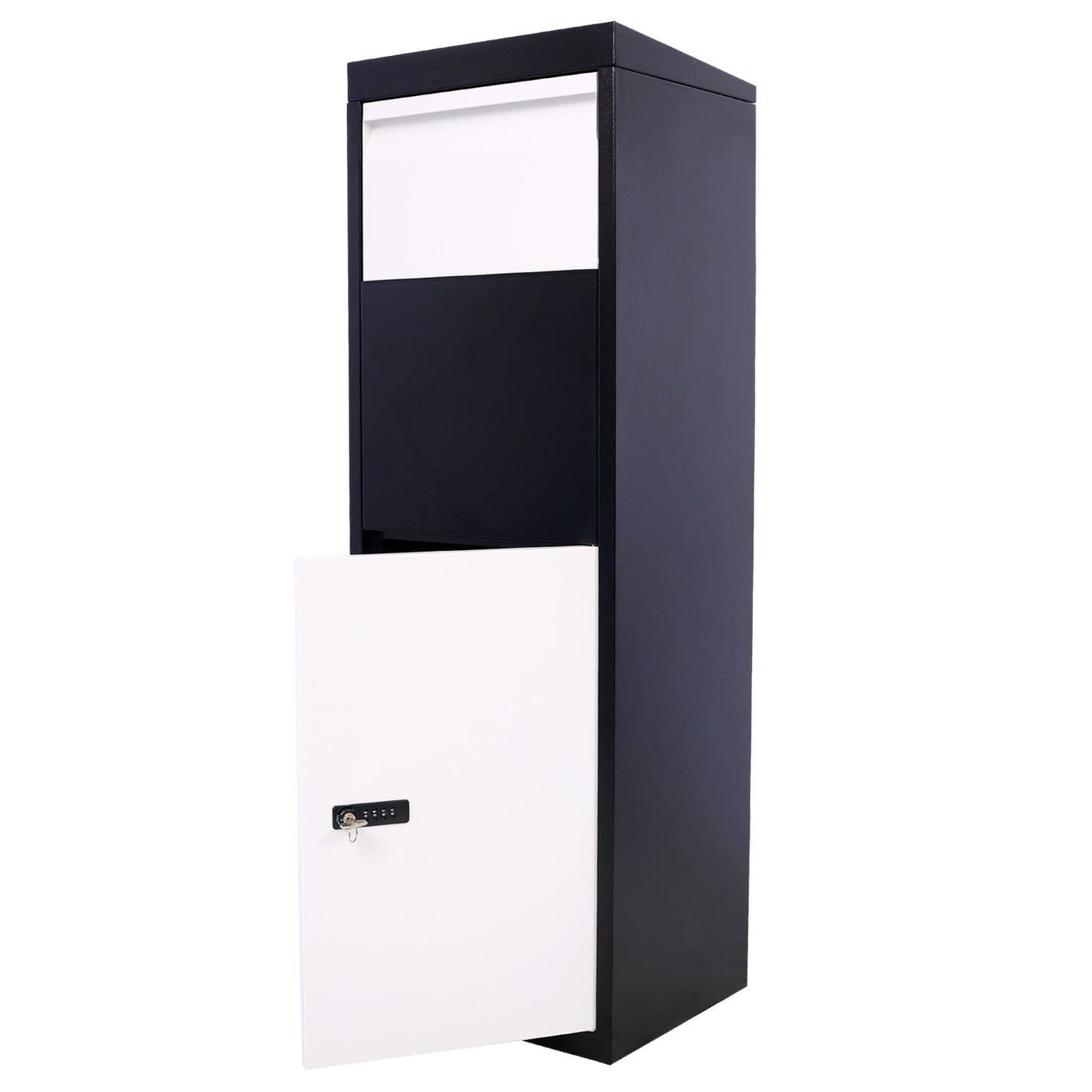 Package Delivery Box, 14'' x 11.3'' x 42'', Galvanized Steel Parcel Mailbox w/Code Lock & Mounting Hardware, for Outdoor image 3