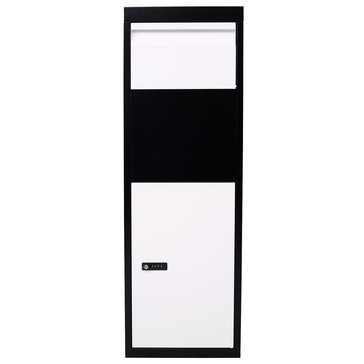 Package Delivery Box, 14'' x 11.3'' x 42'', Galvanized Steel Parcel Mailbox w/Code Lock & Mounting Hardware, for Outdoor image 1