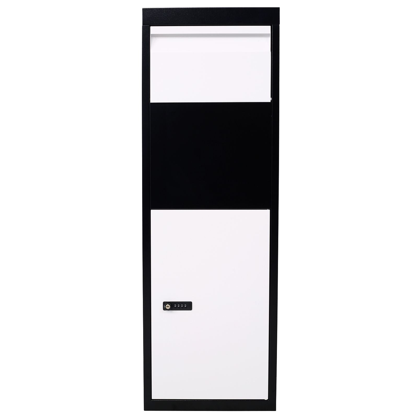 Package Delivery Box, 14'' x 11.3'' x 42'', Galvanized Steel Parcel Mailbox w/Code Lock & Mounting Hardware, for Outdoor image 1