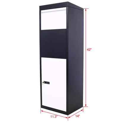 Package Delivery Box, 14'' x 11.3'' x 42'', Galvanized Steel Parcel Mailbox w/Code Lock & Mounting Hardware, for Outdoor image 4