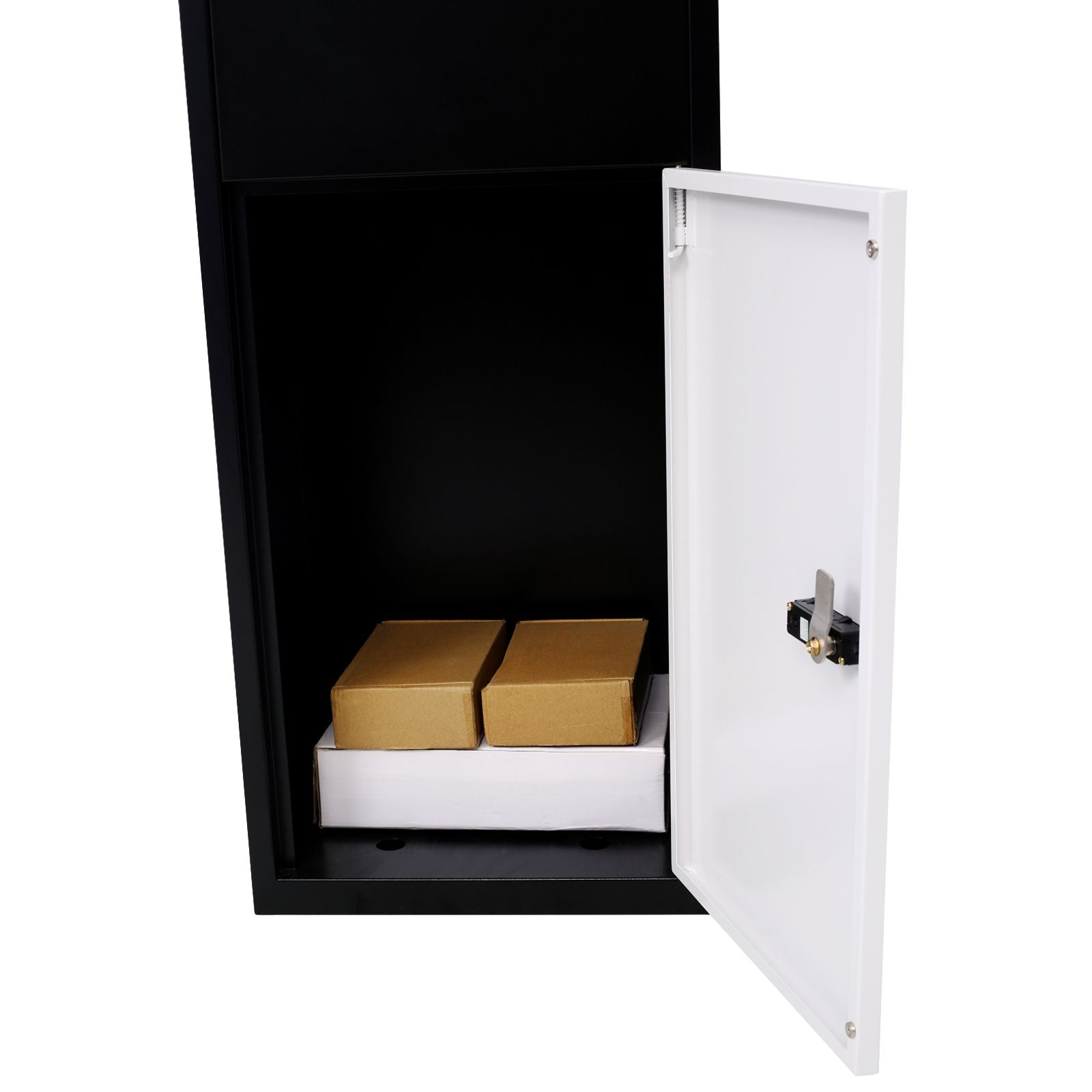 Package Delivery Box, 14'' x 11.3'' x 42'', Galvanized Steel Parcel Mailbox w/Code Lock & Mounting Hardware, for Outdoor image 6