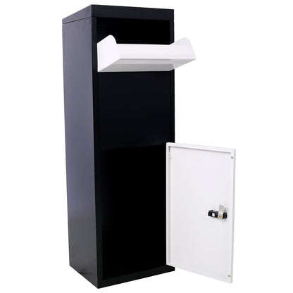 Package Delivery Box, 14'' x 11.3'' x 42'', Galvanized Steel Parcel Mailbox w/Code Lock & Mounting Hardware, for Outdoor image 2