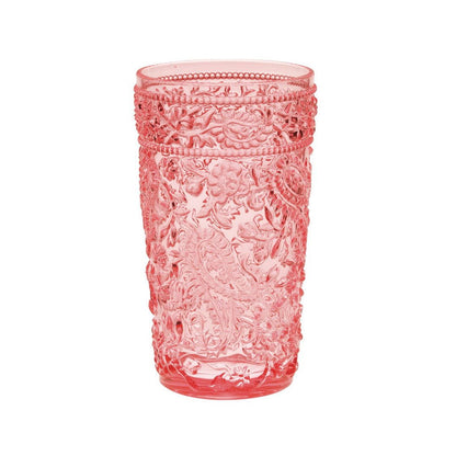 Paisley Acrylic Glasses Drinking Set of 4 Hi Ball (17oz), Plastic Drinking Glasses, BPA Free Cocktail Glasses, Drinkware image 1
