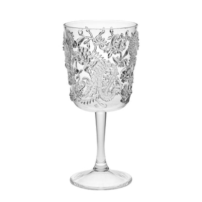 Paisley Plastic Wine Glasses Set of 4 (13oz), BPA Free Acrylic Wine Glass Set, Unbreakable Red Wine Glasses, White Wine  image 1