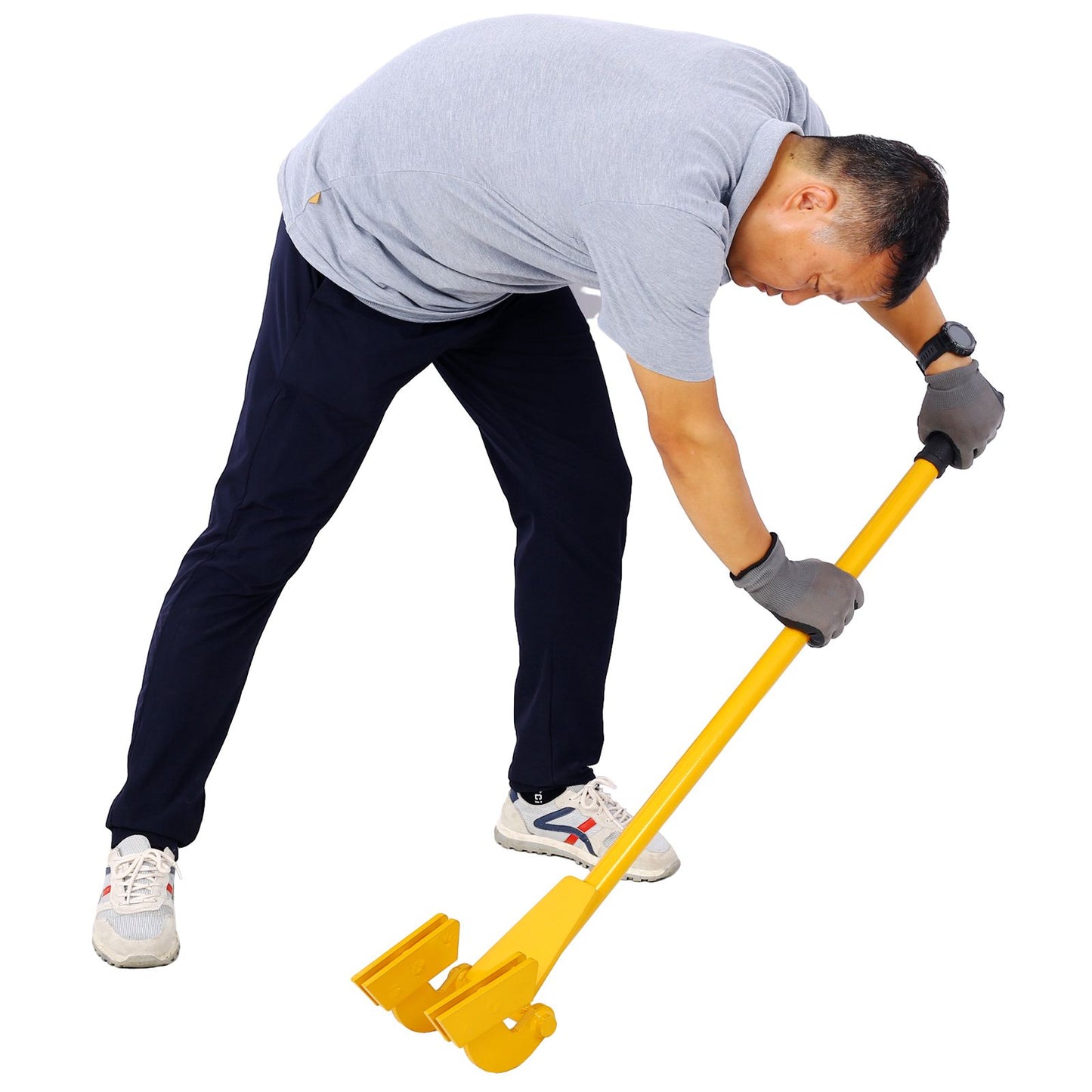Pallet Buster Tool in Yellow with 43in Long Handle – Deck Wrecker Pallet Tool Pry Bar, Deck Board Removal Tool image 3