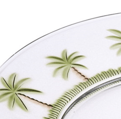 Palm Tree Design 9" Acrylic Dinner Plates Set of 4, Crystal Clear Plastic Plates Reusable, Unbreakable Kitchen Plates fo image 4