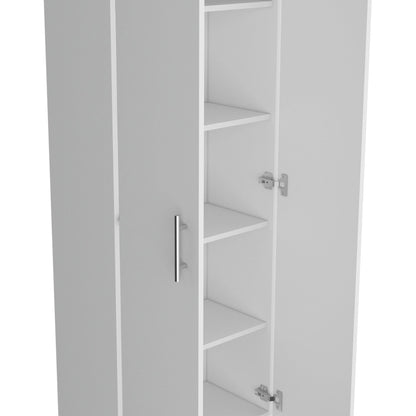 Pantry Cabinet 67" H, 5 Internal Shelves, Two Doors, White image 6