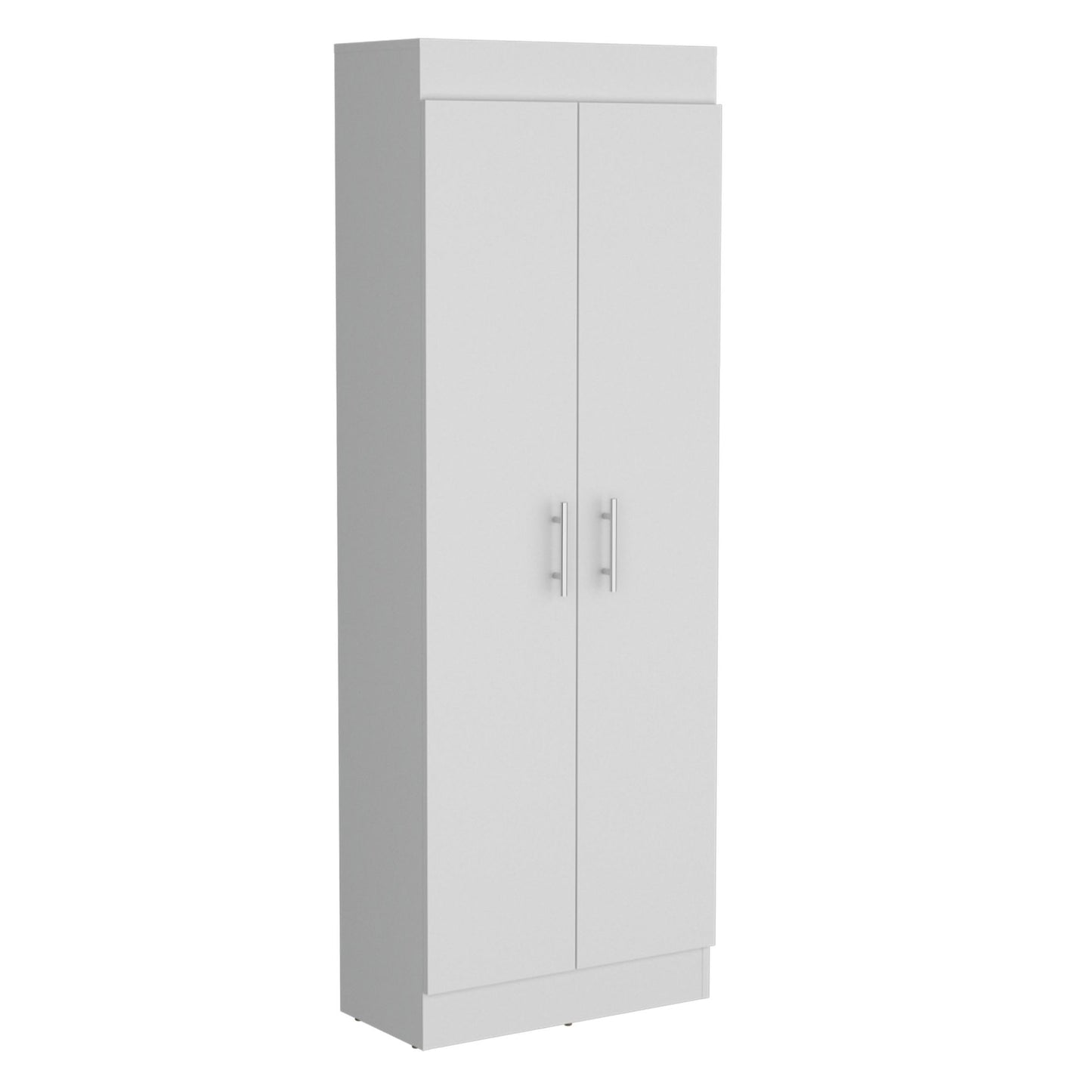 Pantry Cabinet 67" H, 5 Internal Shelves, Two Doors, White image 2