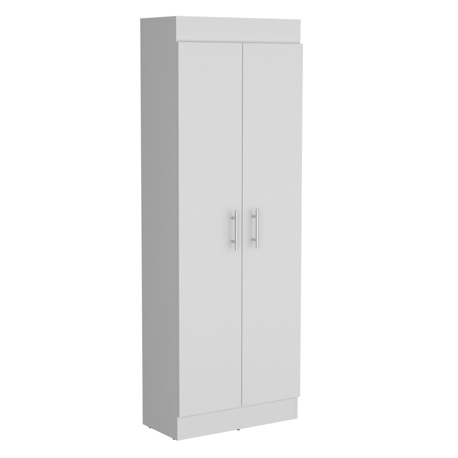 Pantry Cabinet 67" H, 5 Internal Shelves, Two Doors, White image 2