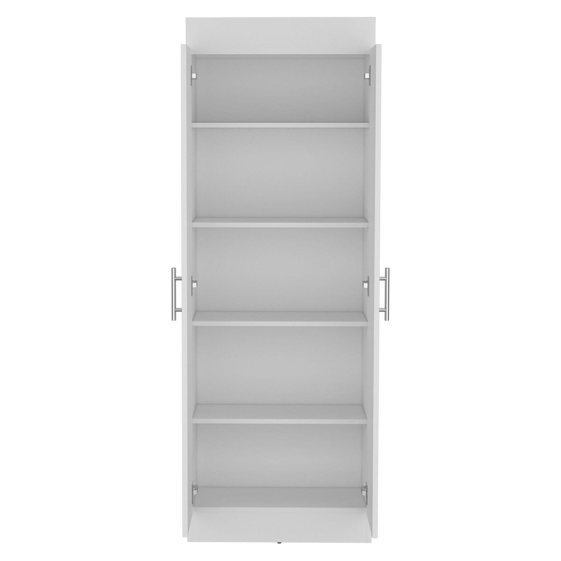 Pantry Cabinet 67" H, 5 Internal Shelves, Two Doors, White image 4