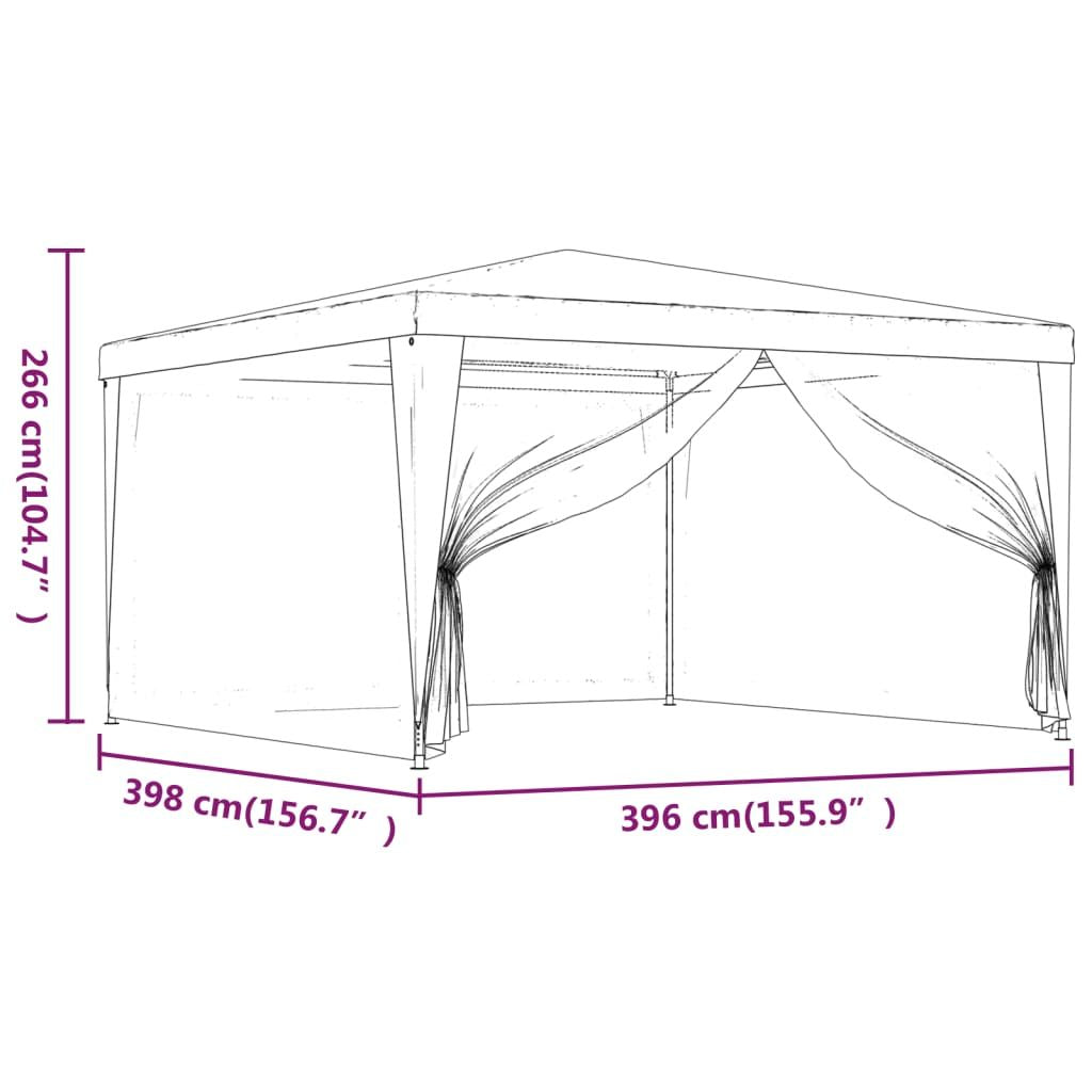 Party Tent with 4 Mesh Sidewalls 13.1'x13.1'White image 9