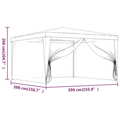 Party Tent with 4 Mesh Sidewalls 13.1'x13.1'White image 9