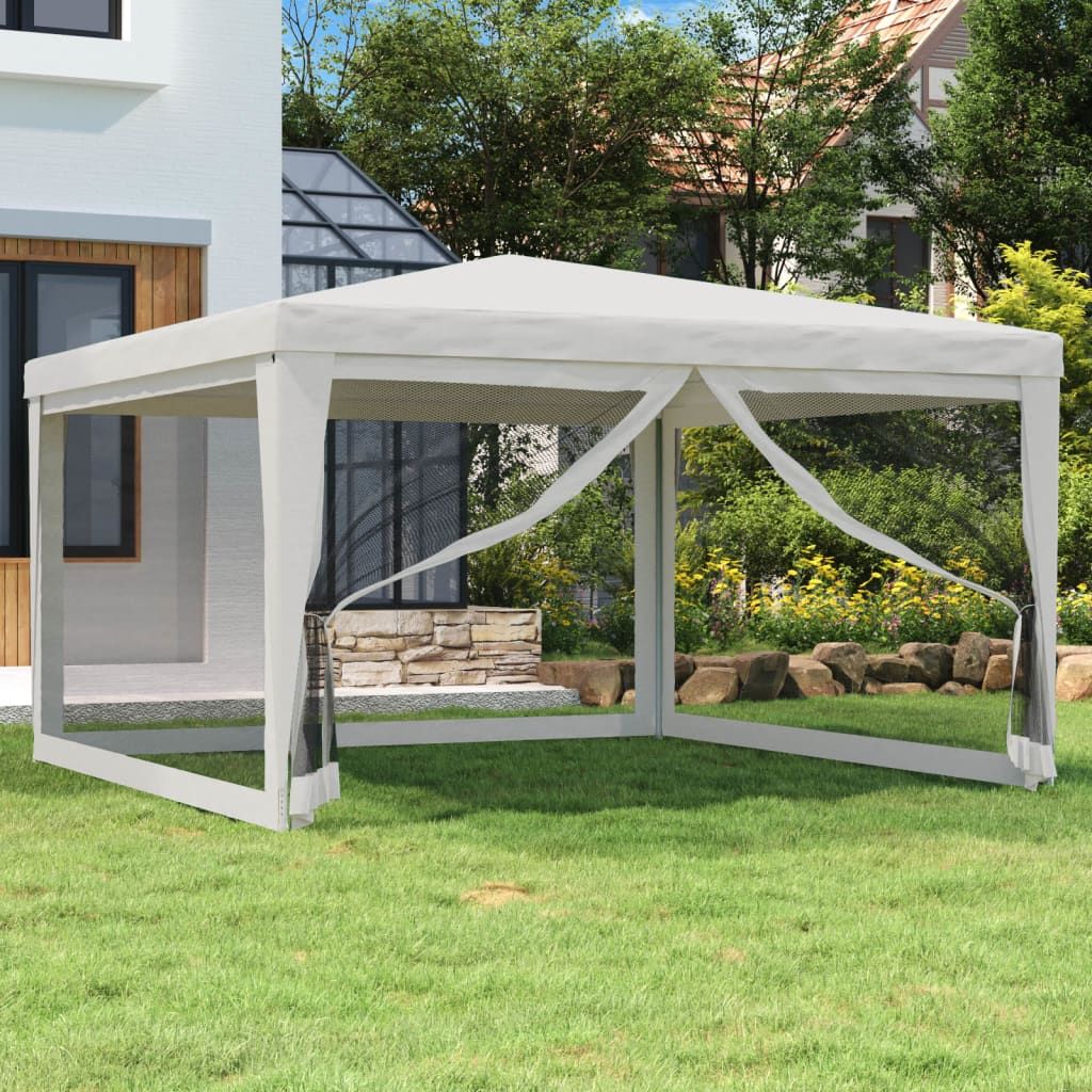 Party Tent with 4 Mesh Sidewalls 13.1'x13.1'White image 1