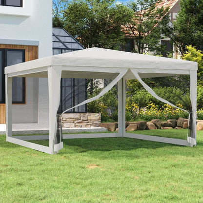 Party Tent with 4 Mesh Sidewalls 13.1'x13.1'White image 1