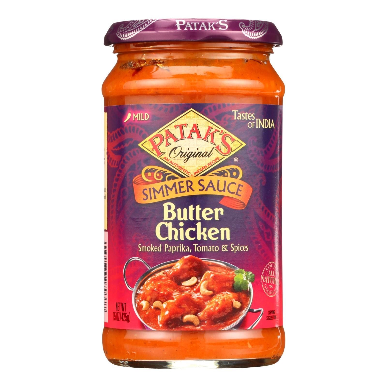 Pataks Simmer Sauce - Butter Chicken Curry - Mild - 15 Oz - Case Of 6 image 1
