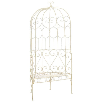 Patio Bench 37.4" Iron Antique White image 1