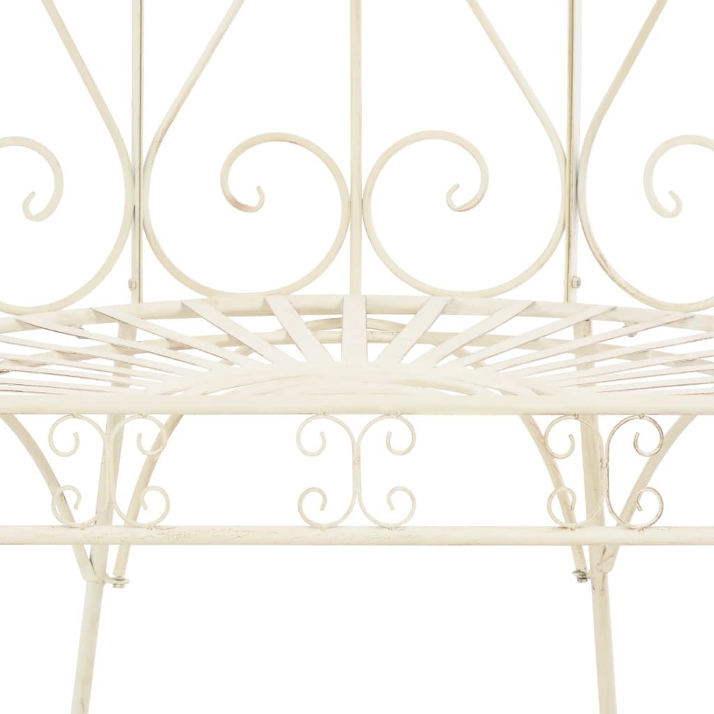 Patio Bench 37.4" Iron Antique White image 5