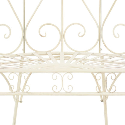 Patio Bench 37.4" Iron Antique White image 5