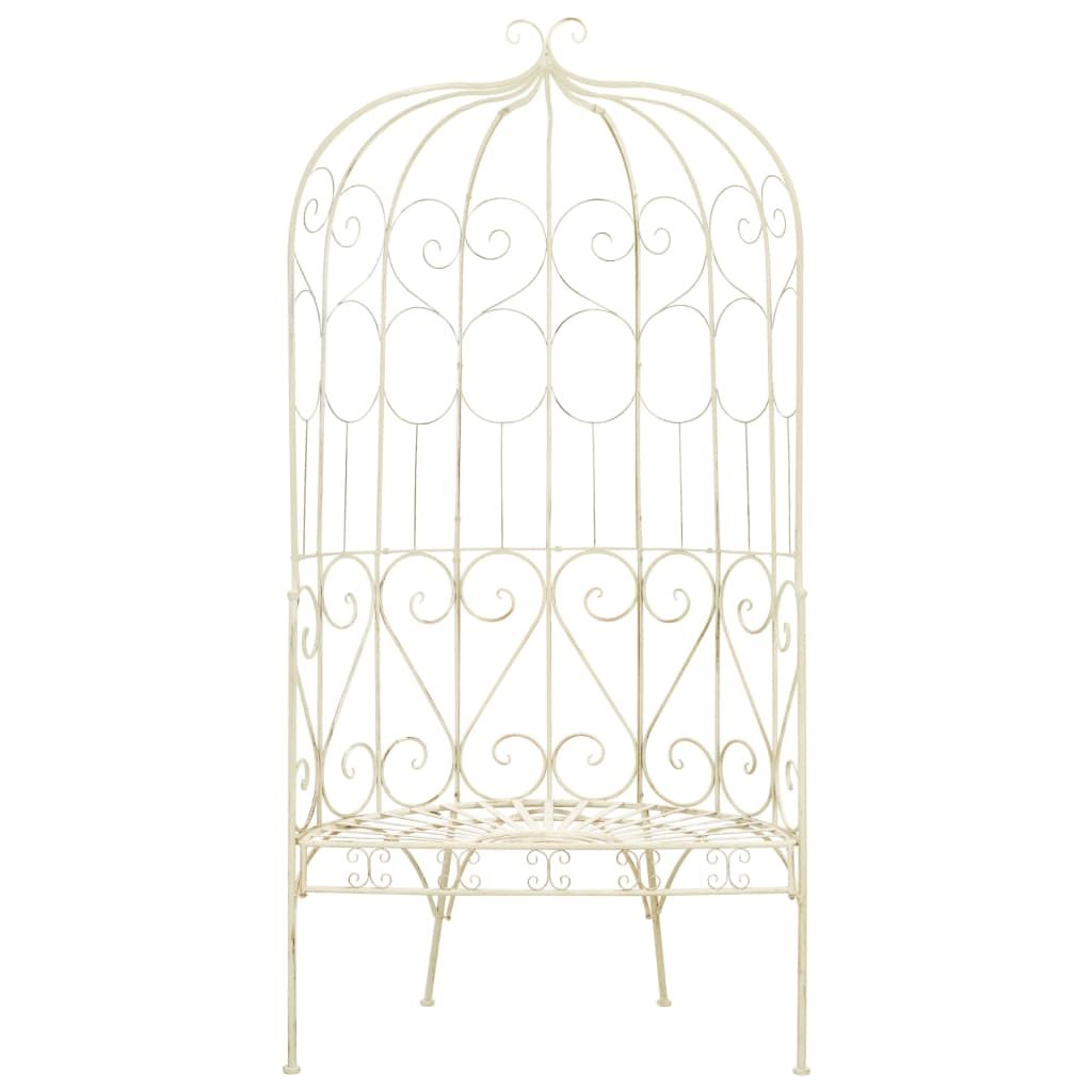 Patio Bench 37.4" Iron Antique White image 2