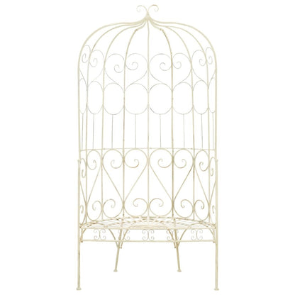 Patio Bench 37.4" Iron Antique White image 2