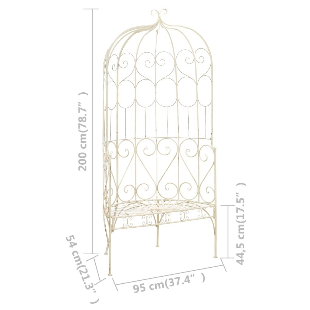Patio Bench 37.4" Iron Antique White image 6