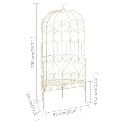 Patio Bench 37.4" Iron Antique White image 6