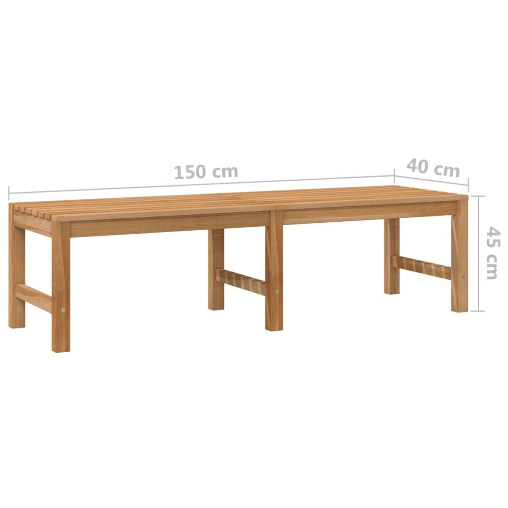 Patio Bench 59.1" Solid Teak Wood image 6
