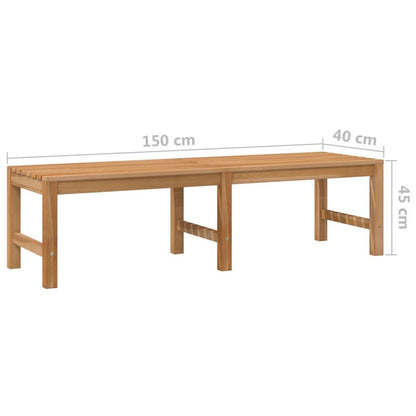 Patio Bench 59.1" Solid Teak Wood image 6