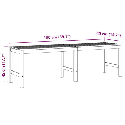 Patio Bench 59.1" Solid Teak Wood image 7