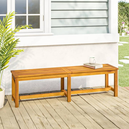 Solid acacia wood patio bench 59.1 inches outdoor garden seating