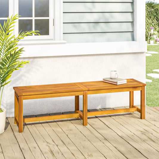 Solid acacia wood patio bench 59.1 inches outdoor garden seating