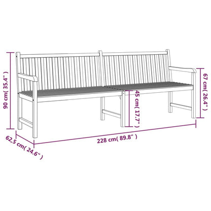 Patio Bench 89.8" Solid Teak Wood image 9