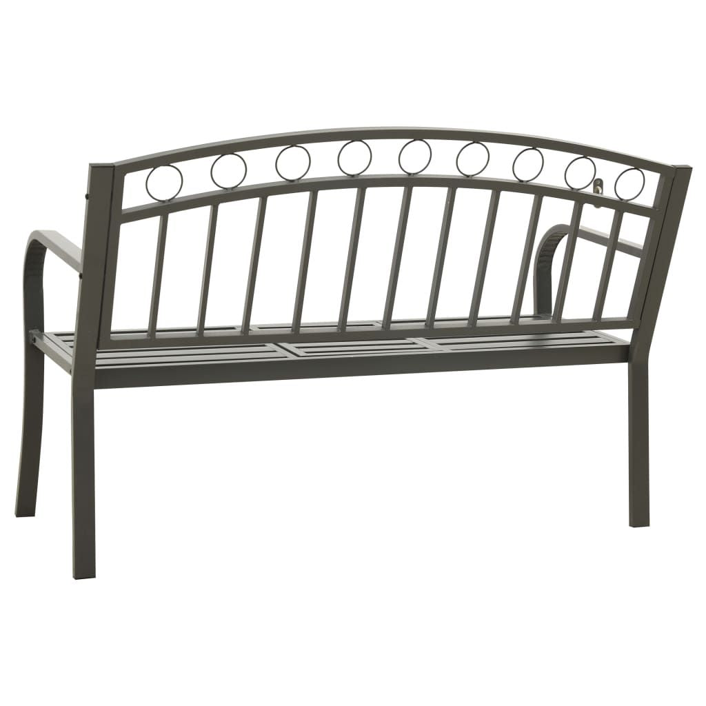 Patio Bench with a Table 49.2" Steel Gray image 5