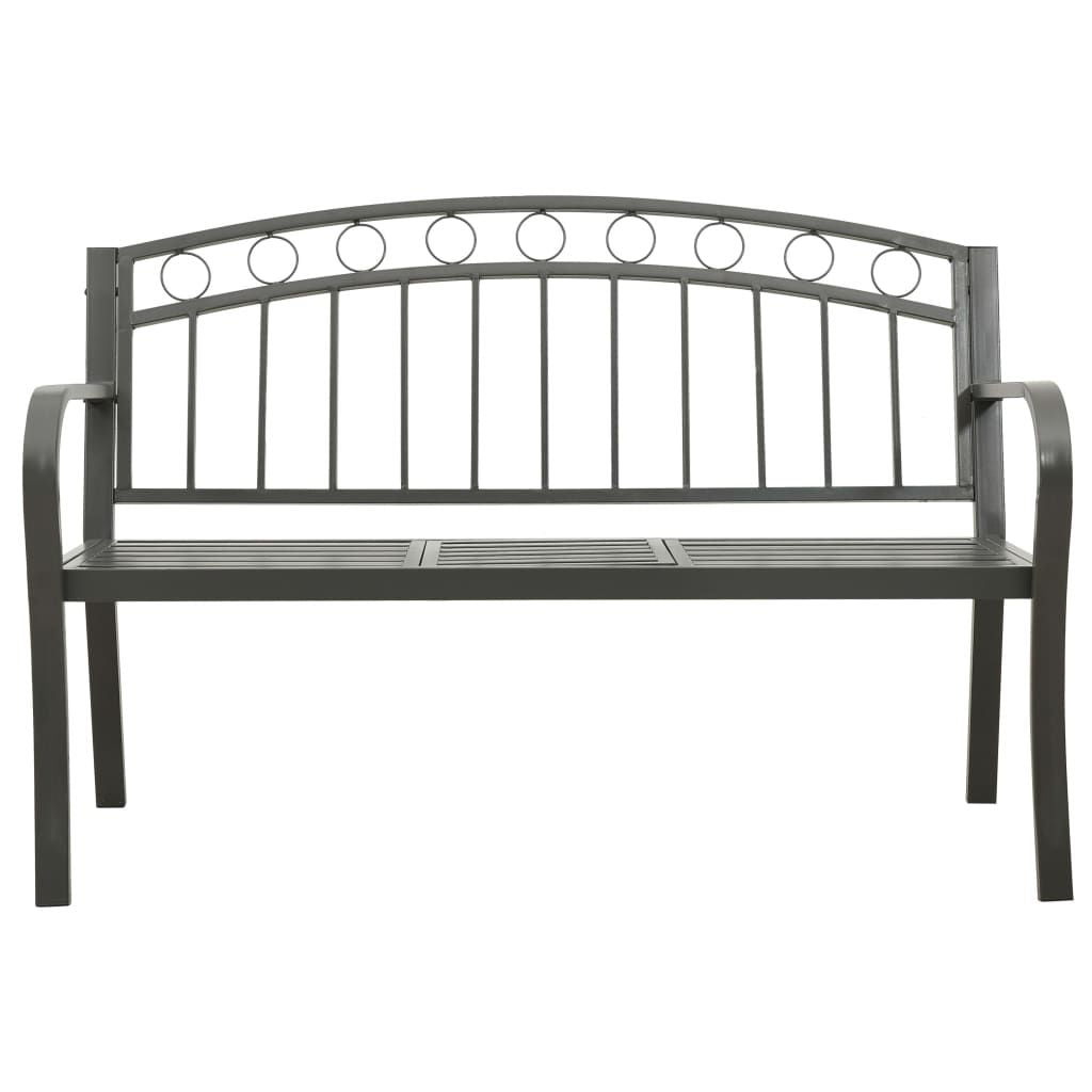Patio Bench with a Table 49.2" Steel Gray image 3